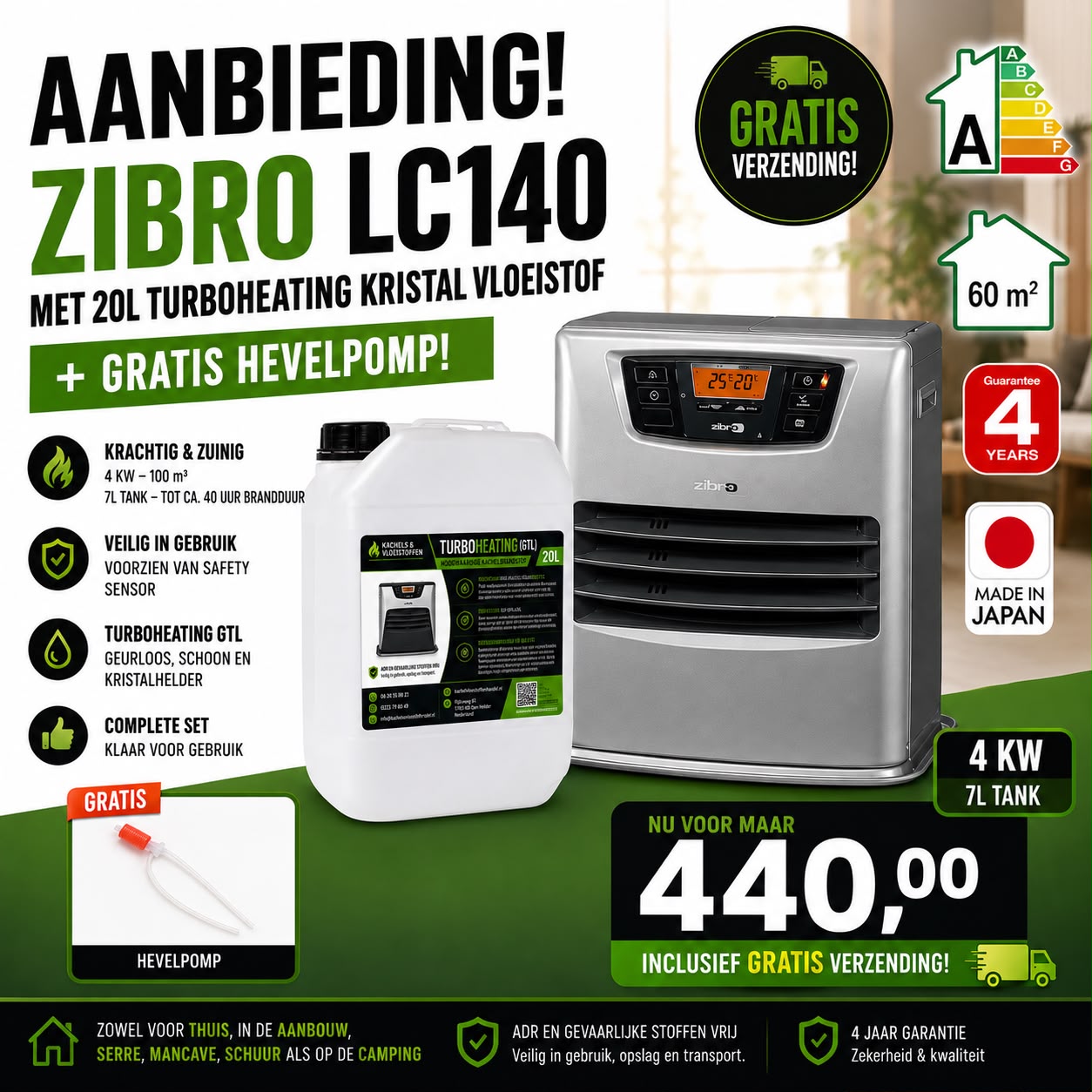 Zibro LC-140 met 20L vloeistof en hevelpomp aanbieding